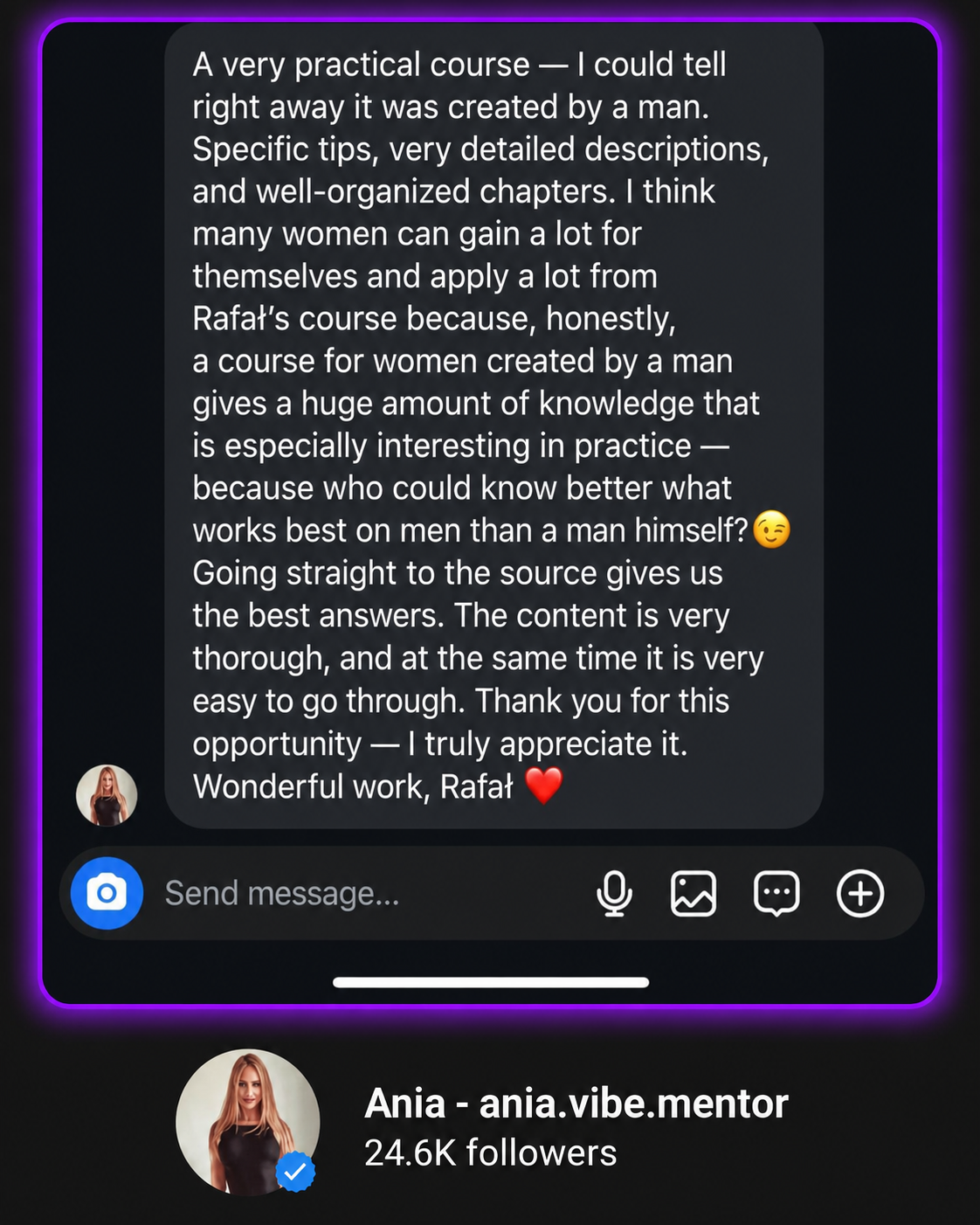 Instagram DM review - Ania